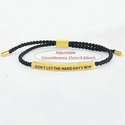 Unisex Letter Pattern Braid Wristband Bracelet In Silver Titanium Steel For Business