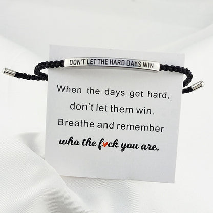 Unisex Letter Pattern Braid Wristband Bracelet In Silver Titanium Steel For Business