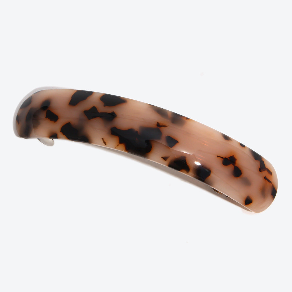 French Style Leopard Print Hairpin For Women In Dyed Black, Mixed Materials, Perfect For Winter