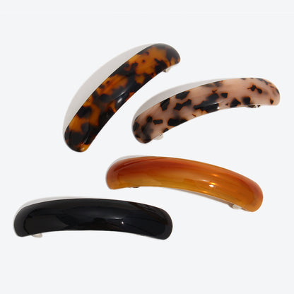 French Style Leopard Print Hairpin For Women In Dyed Black, Mixed Materials, Perfect For Winter