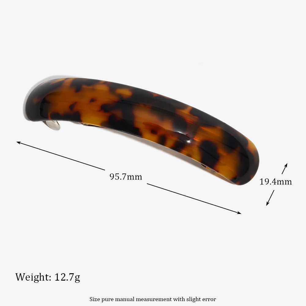 French Style Leopard Print Hairpin For Women In Dyed Black, Mixed Materials, Perfect For Winter