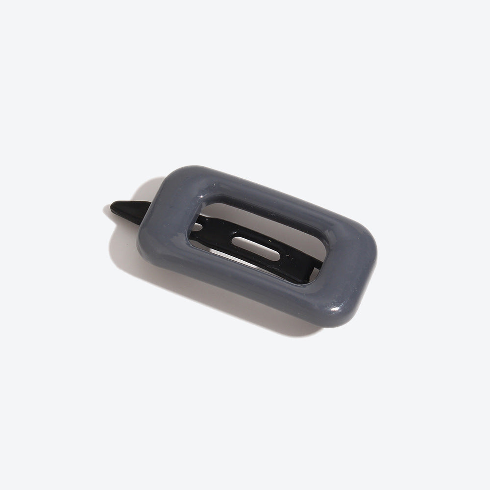 Simple Style Square Hairpin For Women In Dyed Black, Perfect For Autumn Hair Accessories
