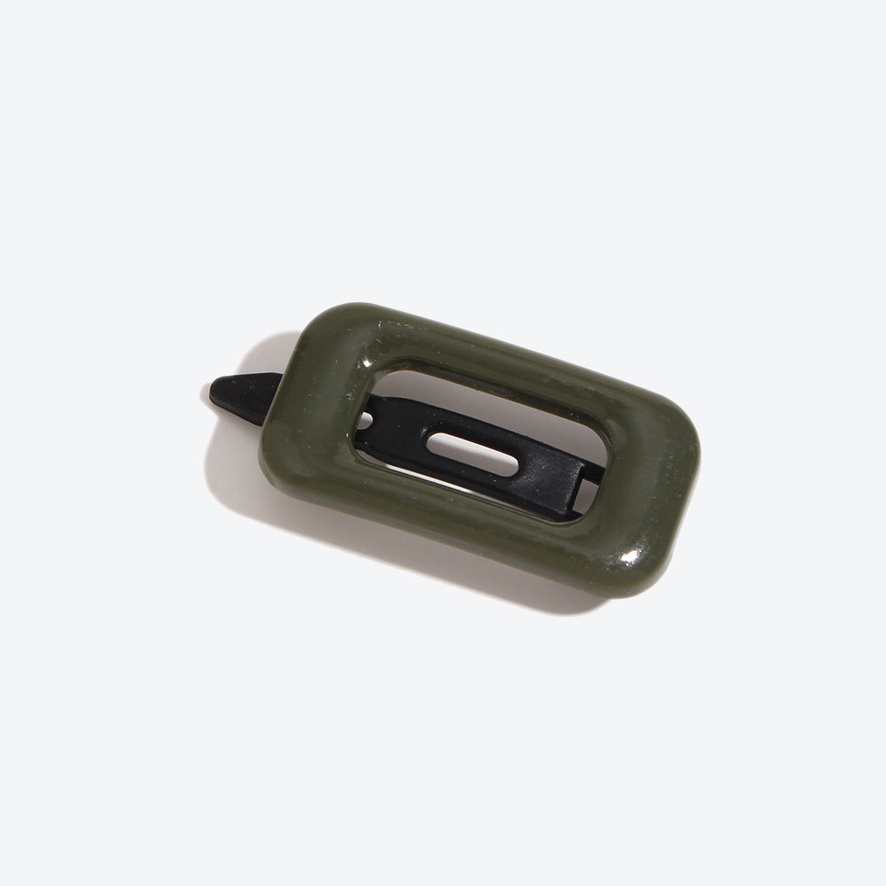 Simple Style Square Hairpin For Women In Dyed Black, Perfect For Autumn Hair Accessories