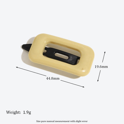 Simple Style Square Hairpin For Women In Dyed Black, Perfect For Autumn Hair Accessories