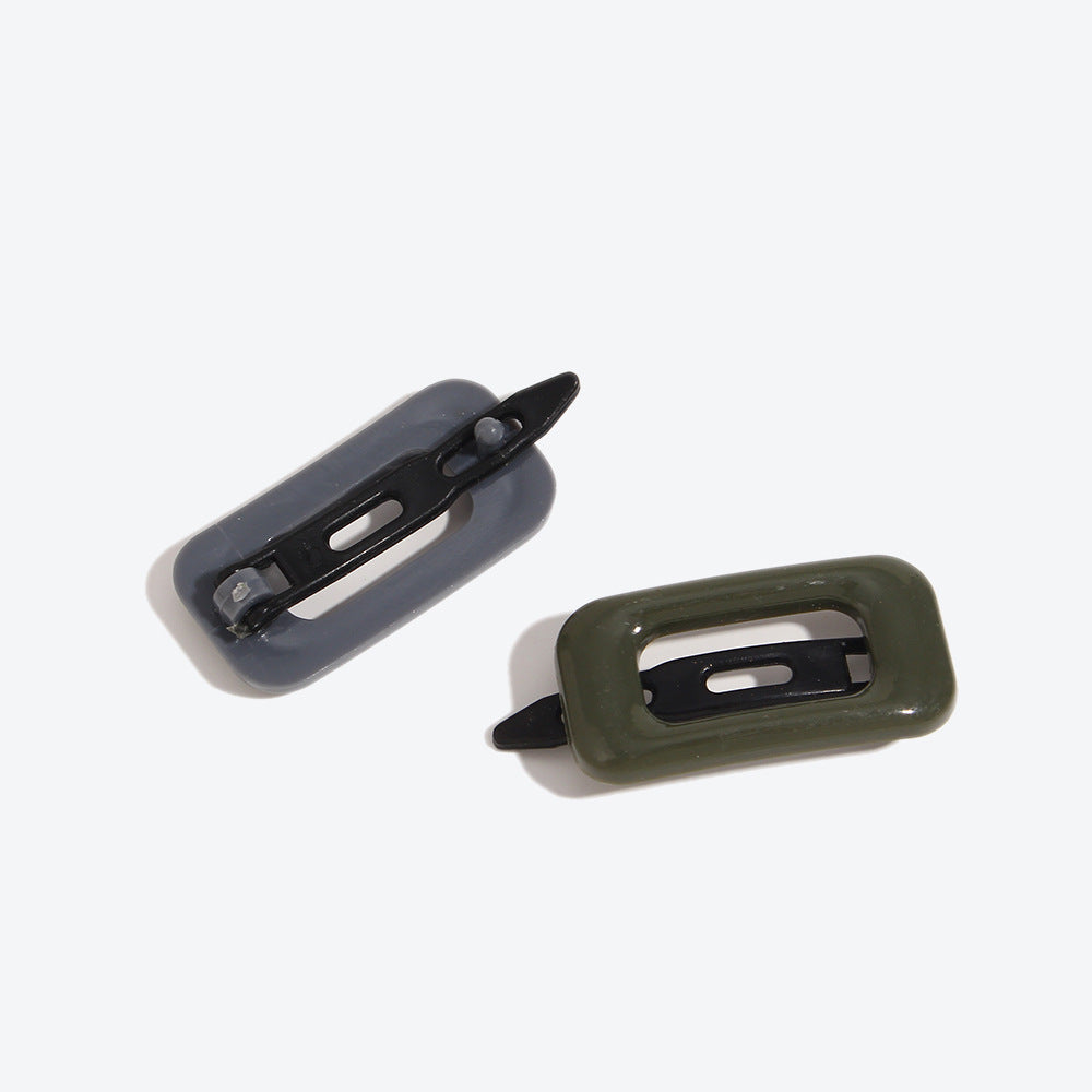Simple Style Square Hairpin For Women In Dyed Black, Perfect For Autumn Hair Accessories