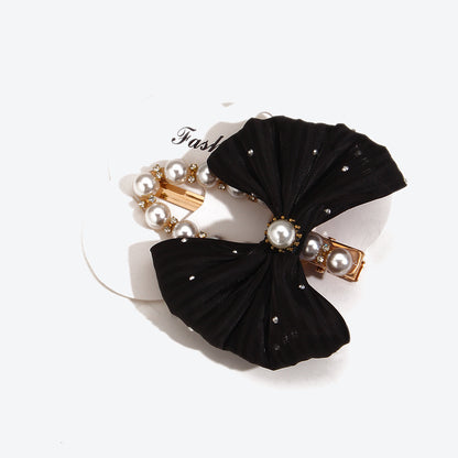 Sweet Pearl Hairpin For Women In Dyed Black, Perfect Hair Accessory For Autumn