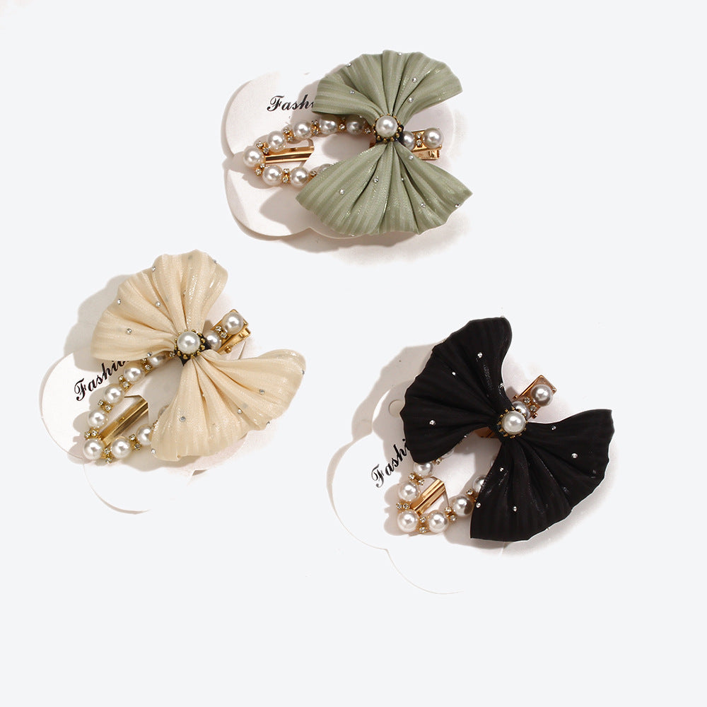 Sweet Pearl Hairpin For Women In Dyed Black, Perfect Hair Accessory For Autumn