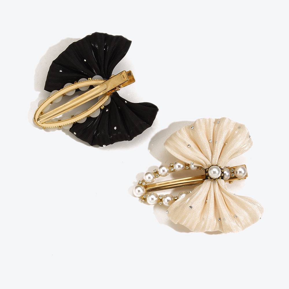 Sweet Pearl Hairpin For Women In Dyed Black, Perfect Hair Accessory For Autumn