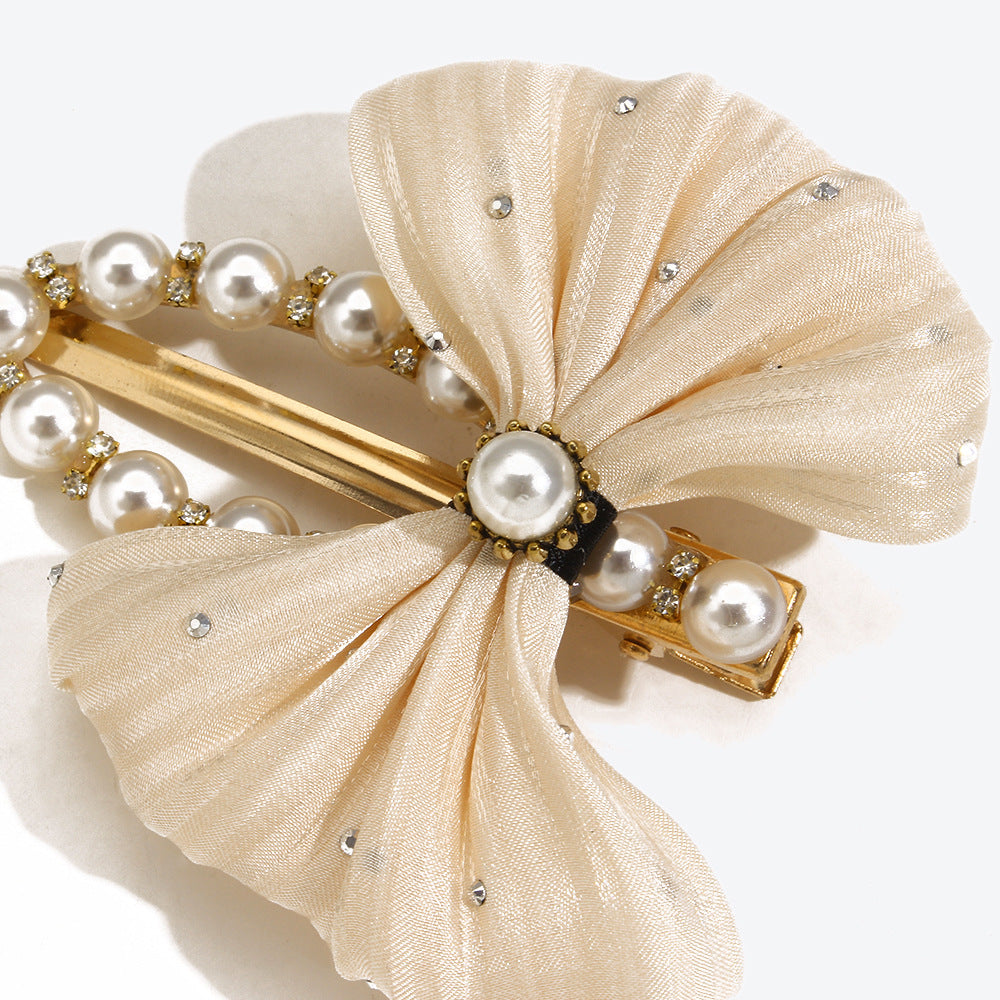 Sweet Pearl Hairpin For Women In Dyed Black, Perfect Hair Accessory For Autumn