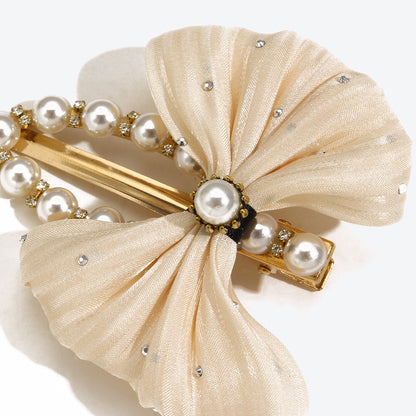 Sweet Pearl Hairpin For Women In Dyed Black, Perfect Hair Accessory For Autumn