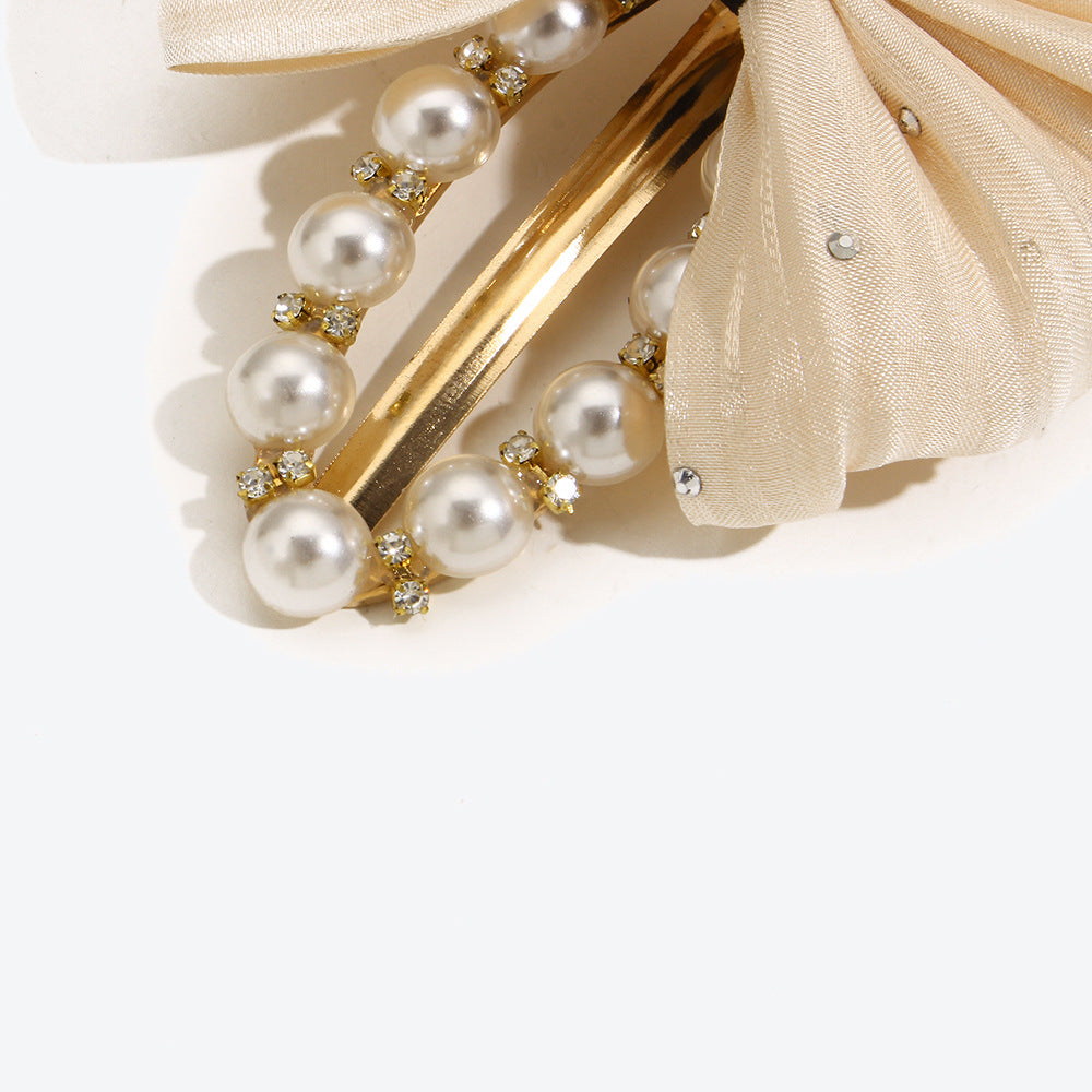 Sweet Pearl Hairpin For Women In Dyed Black, Perfect Hair Accessory For Autumn