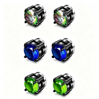 Phoenix Simple Style Unisex Clip Earrings In 304 Stainless Steel With Zircon Inlay And Electroplated Finish