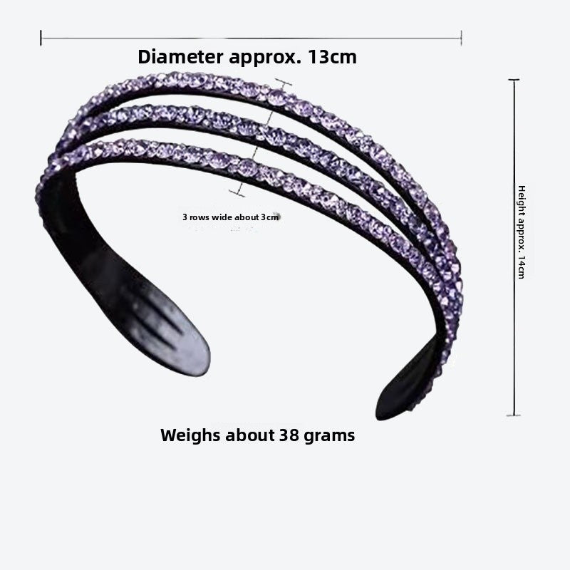 Sparkly Purple Spa Headband For Women With Rhinestones, Stylish Commute Hair Accessory
