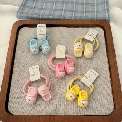 Cute Dog Elastic Hair Tie For Women, Made Of Plastic, In Natural Pink, Perfect For Summer