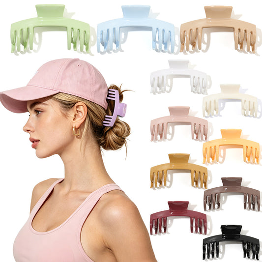Quadrilateral Hair Claws For Women In Silica Gel Material, Commute Style Hair Accessories Suitable For Summer