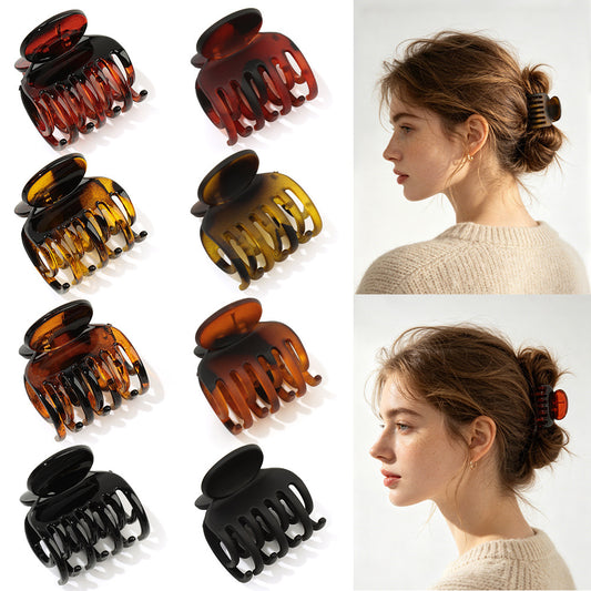 Simple Style Leopard Print Hair Claws For Women, Made Of Durable PC Material, Perfect For Summer Hair Accessories