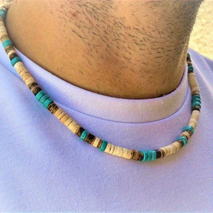 Bohemian Tribal Beaded Alloy Necklace With Beaded Chain, Unisex Style