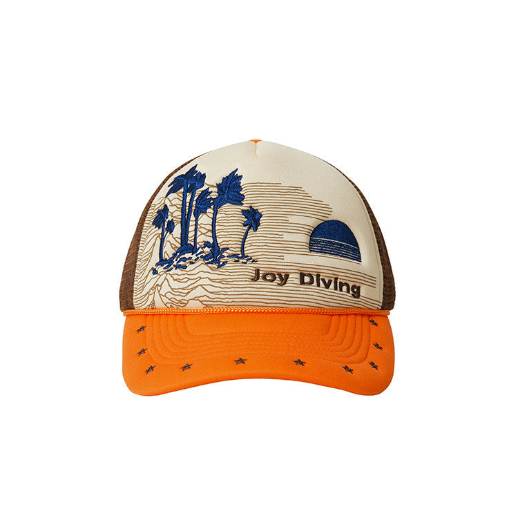 Pumpkin Embroidery Baseball Cap With Short Brim, Breathable Polyester Material For Adults