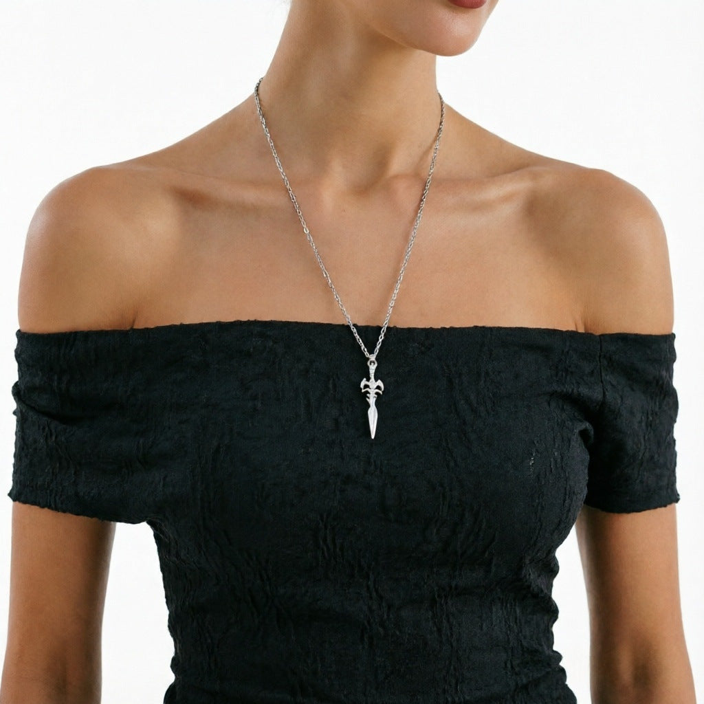 Cross Pendant Necklace With Zinc Alloy Pendant And Rope Chain, Simple Style Unisex Jewelry