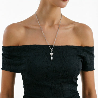 Cross Pendant Necklace With Zinc Alloy Pendant And Rope Chain, Simple Style Unisex Jewelry