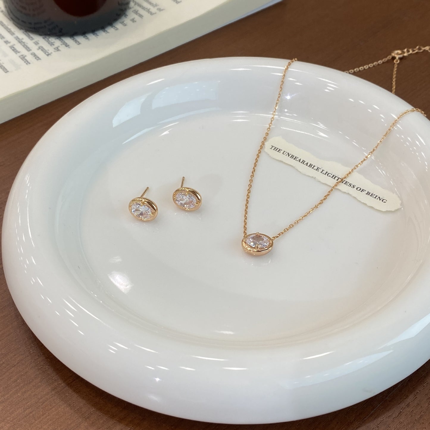 Handmade Geometric Stud Earrings For Women In Champagne, Featuring Copper Ear Pins For Durable Comfort