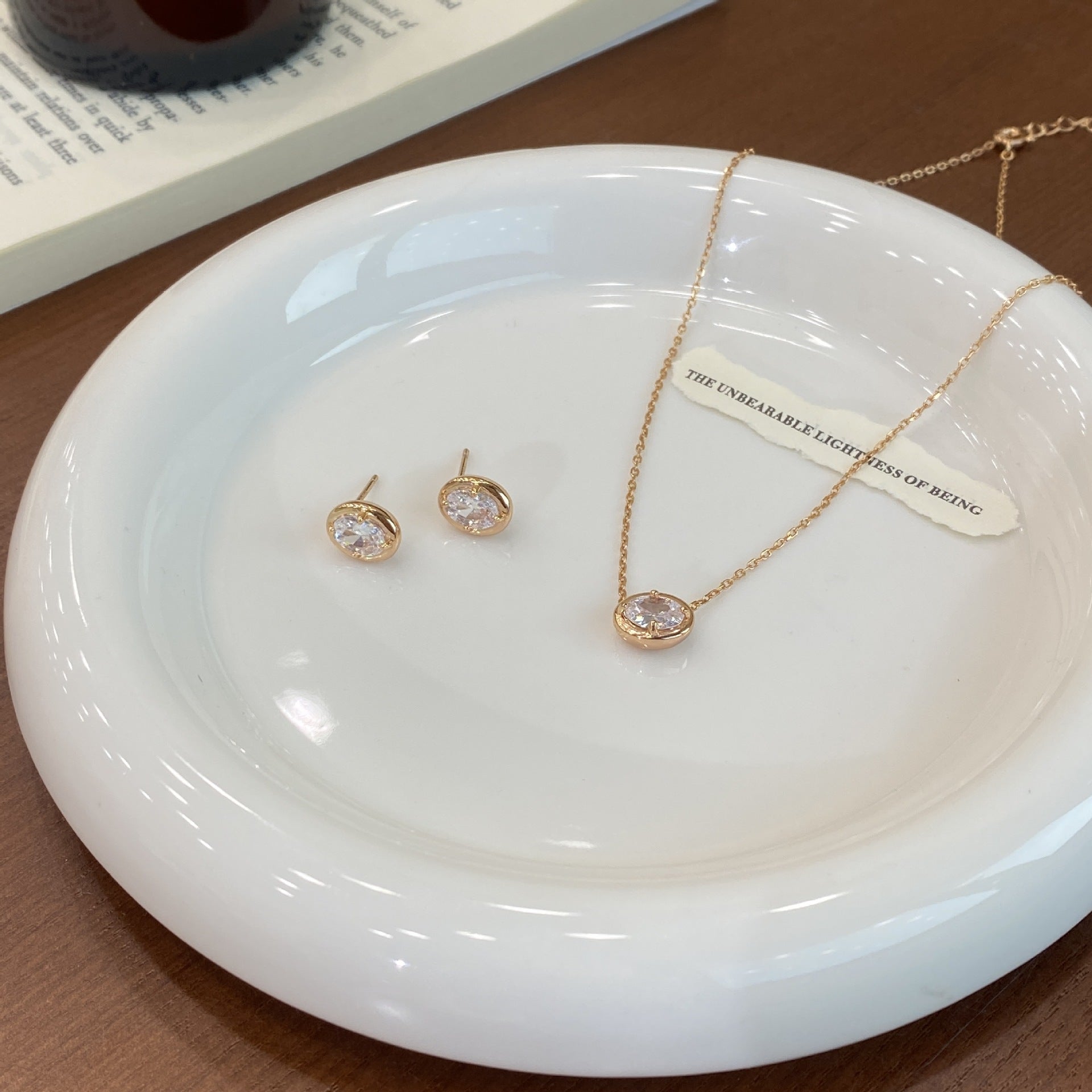Handmade Geometric Stud Earrings For Women In Champagne, Featuring Copper Ear Pins For Durable Comfort