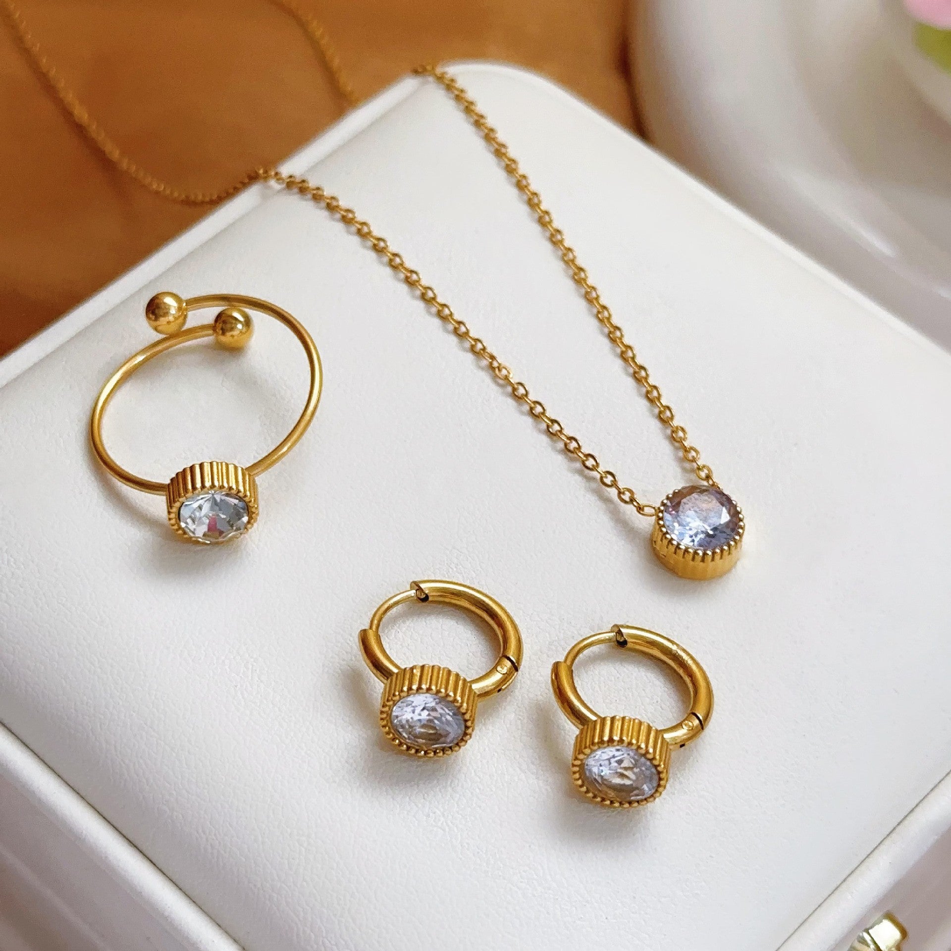 Simple Style Gold Printing Necklace For Women With 304 Stainless Steel Cable Chain