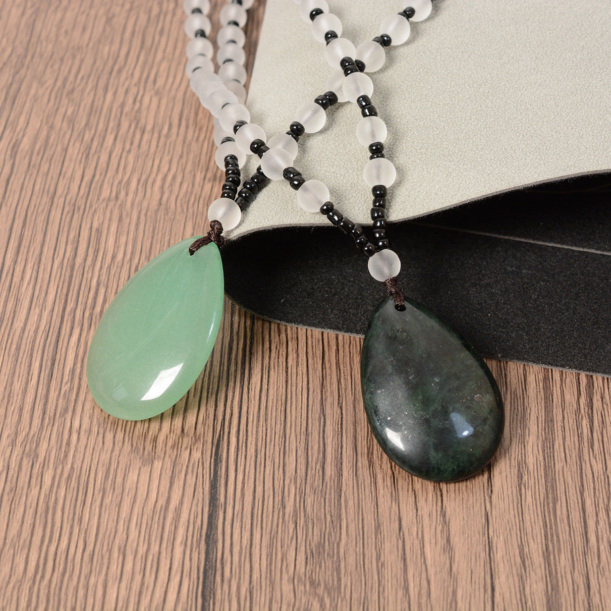 New Year Jade Water Droplets Ornament, Elegant Jade Craft Decoration For Festive Home