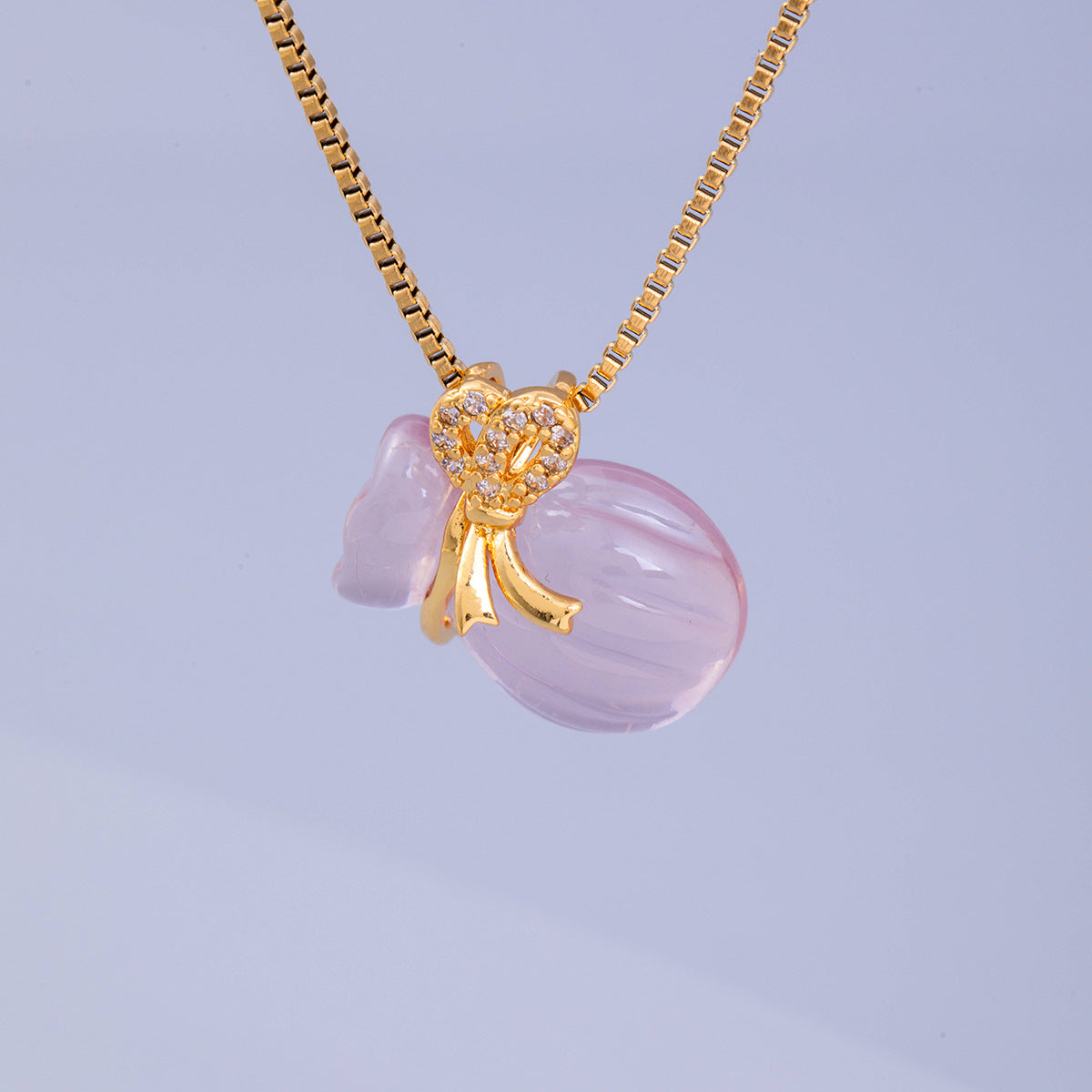 Crystal Pendant Necklace For Women With Copper Chain And Electroplated Finish Featuring Copper Pendant