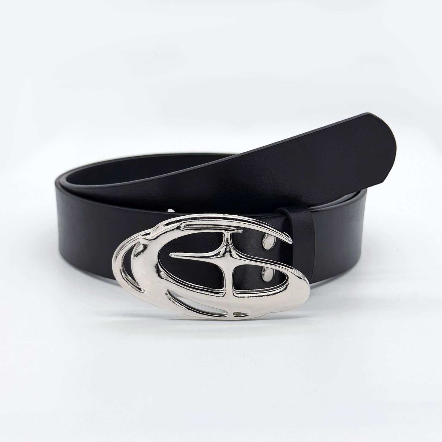Retro Oval Fashion Belt For Unisex Featuring Smooth Alloy Buckle And Durable PU Leather Material