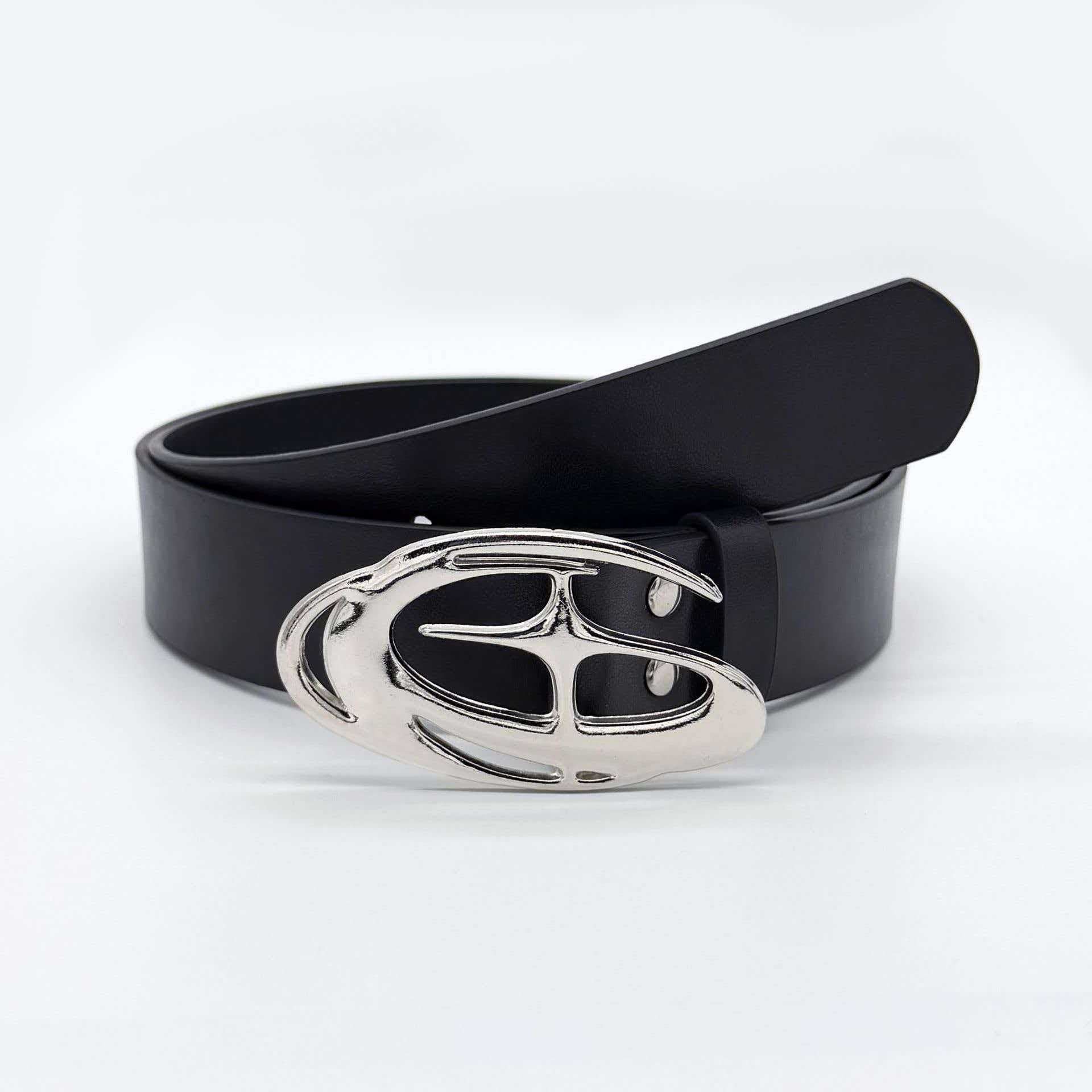 Retro Oval Fashion Belt For Unisex Featuring Smooth Alloy Buckle And Durable PU Leather Material
