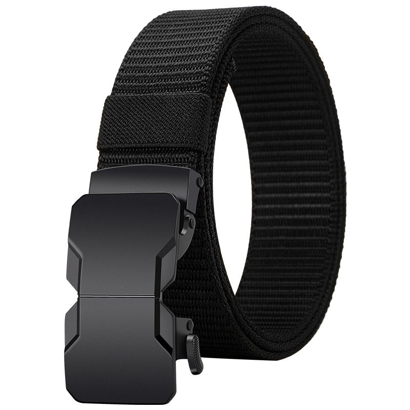 Square Tactical Belt In Cowboy Style For Men, Made Of Polyester With Braid Finish, Featuring Alloy Buckle