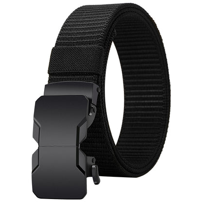 Square Tactical Belt In Cowboy Style For Men, Made Of Polyester With Braid Finish, Featuring Alloy Buckle