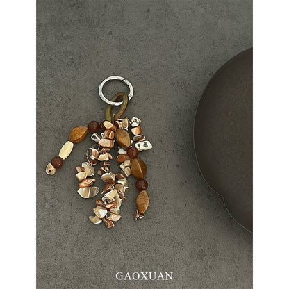 Knitting Shell Bag Pendant In Ethnic Style, Perfect Summer Accessory Featuring Natural Shell Material