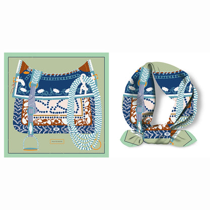 Retro Satin Silk Scarf Bag, Perfect For Autumn