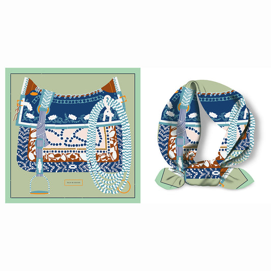Retro Satin Silk Scarf Bag, Perfect For Autumn