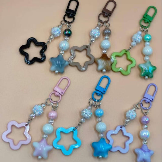 Ombre Star Bag Charm Key Chain In Acrylic Material