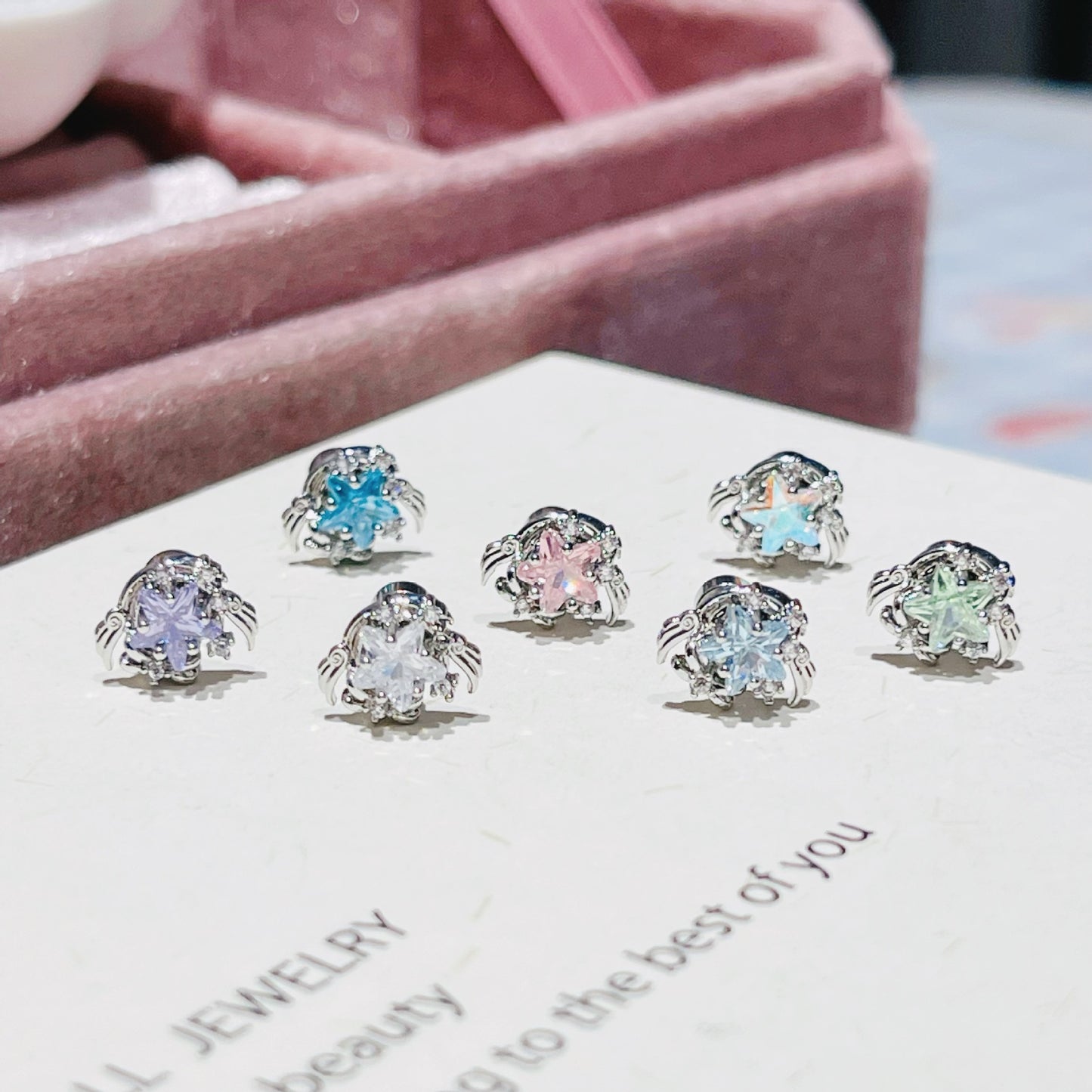 Simple Style Star Ear Cartilage Rings & Studs For Women In White, Crafted From Surgical Steel And Titanium Steel With Zircon Inlay