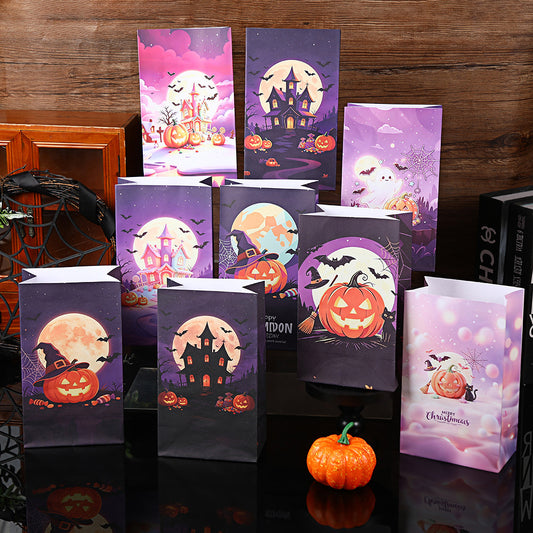 Cartoon Style Halloween Party Gift Bags In Paper, Perfect For Party Supplies And Festive Celebrations
