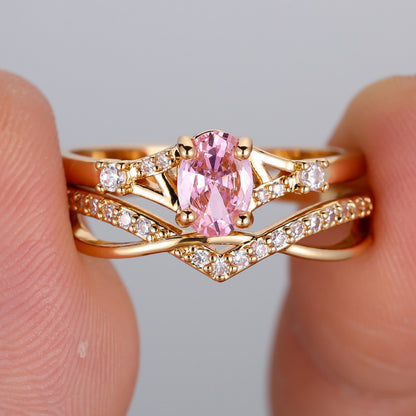 Women’s Crossover Twist Rings In Electroplated Copper Featuring Zircon Inlay