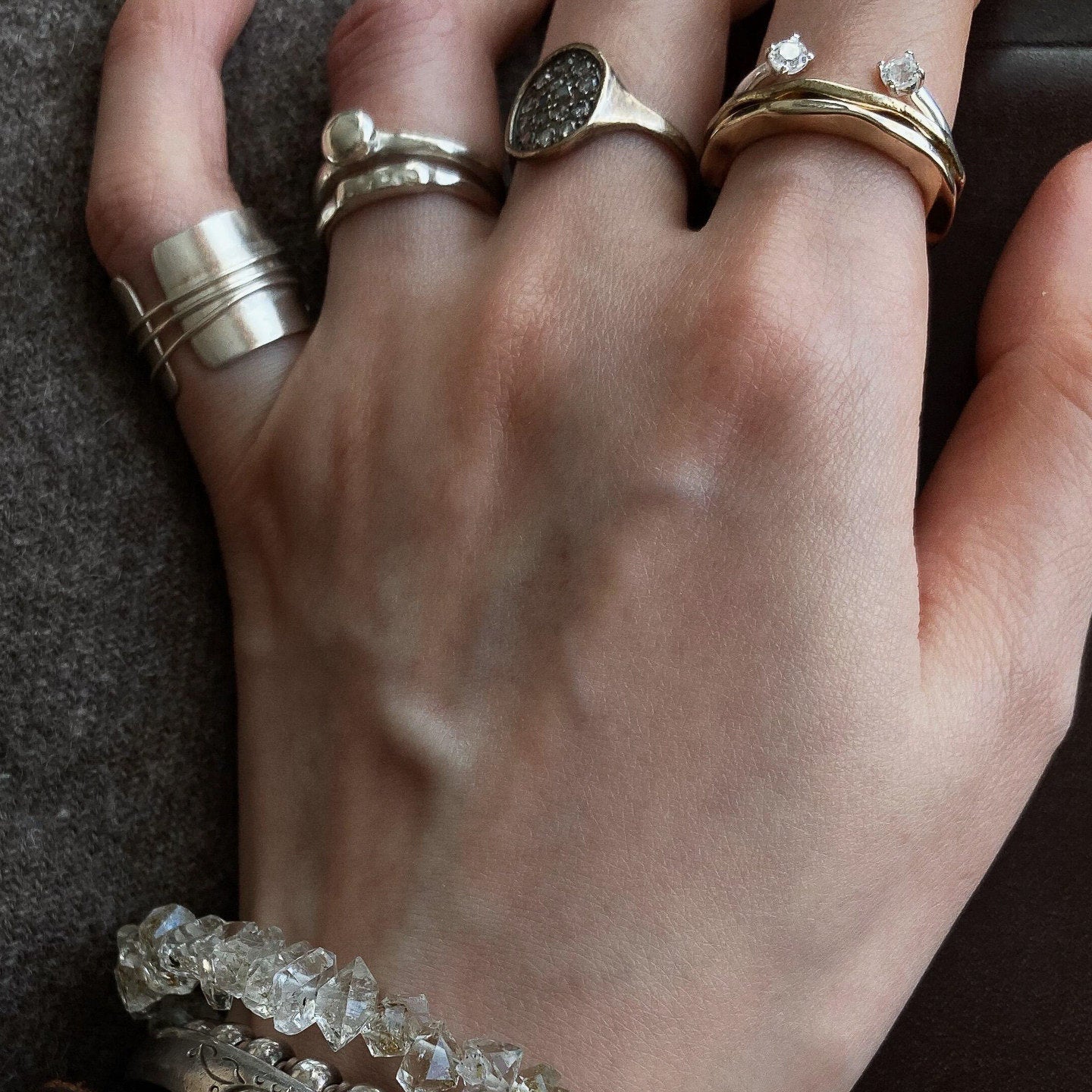 Retro Geometric Copper Rings For Women With Electroplated Gold Plating, Perfect For Business Occasions