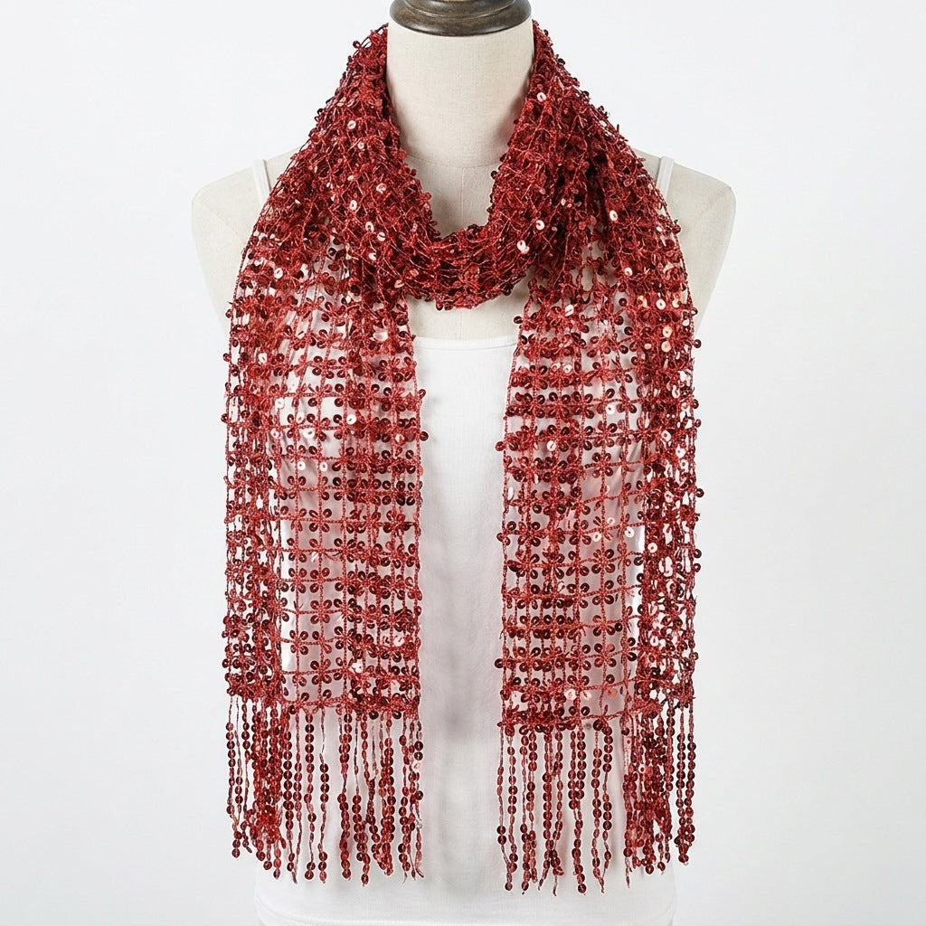 Sequins Polyester Shawl Scarf For Summer