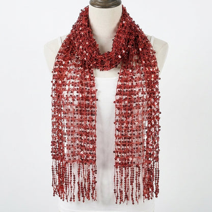 Sequins Polyester Shawl Scarf For Summer