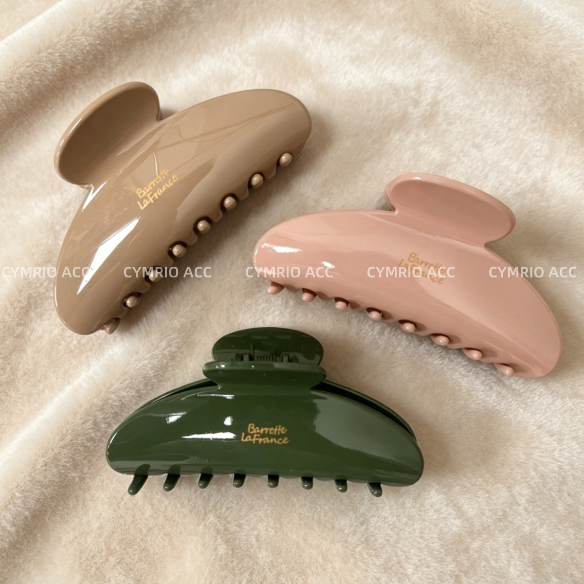 French Style Oval Hair Claws For Women Made Of PS Material In Natural Pink, Perfect For Summer Hairpin Accessory