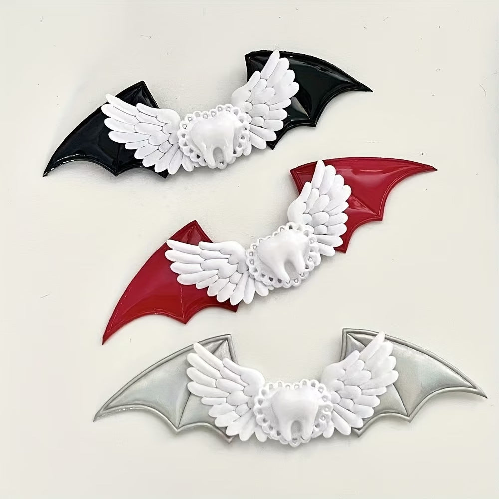 Wings Hairpin In Red Featuring Silica Gel Material, Perfect For Halloween Hair Accessories