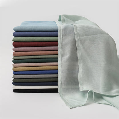 Solid Color Polyester Shawl In Dyed Black, Suitable For All Seasons, Stylish Scarf Accessory