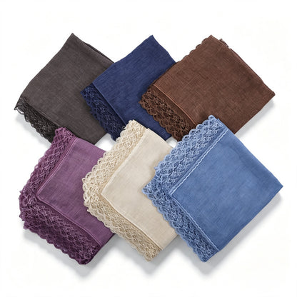 Solid Color Basic Women Hijab Hat In Khaki, Mercerized Cotton Material With Lace Craft