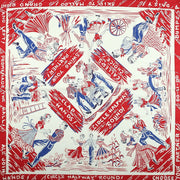 Two People Dancing on a Burgundy Background