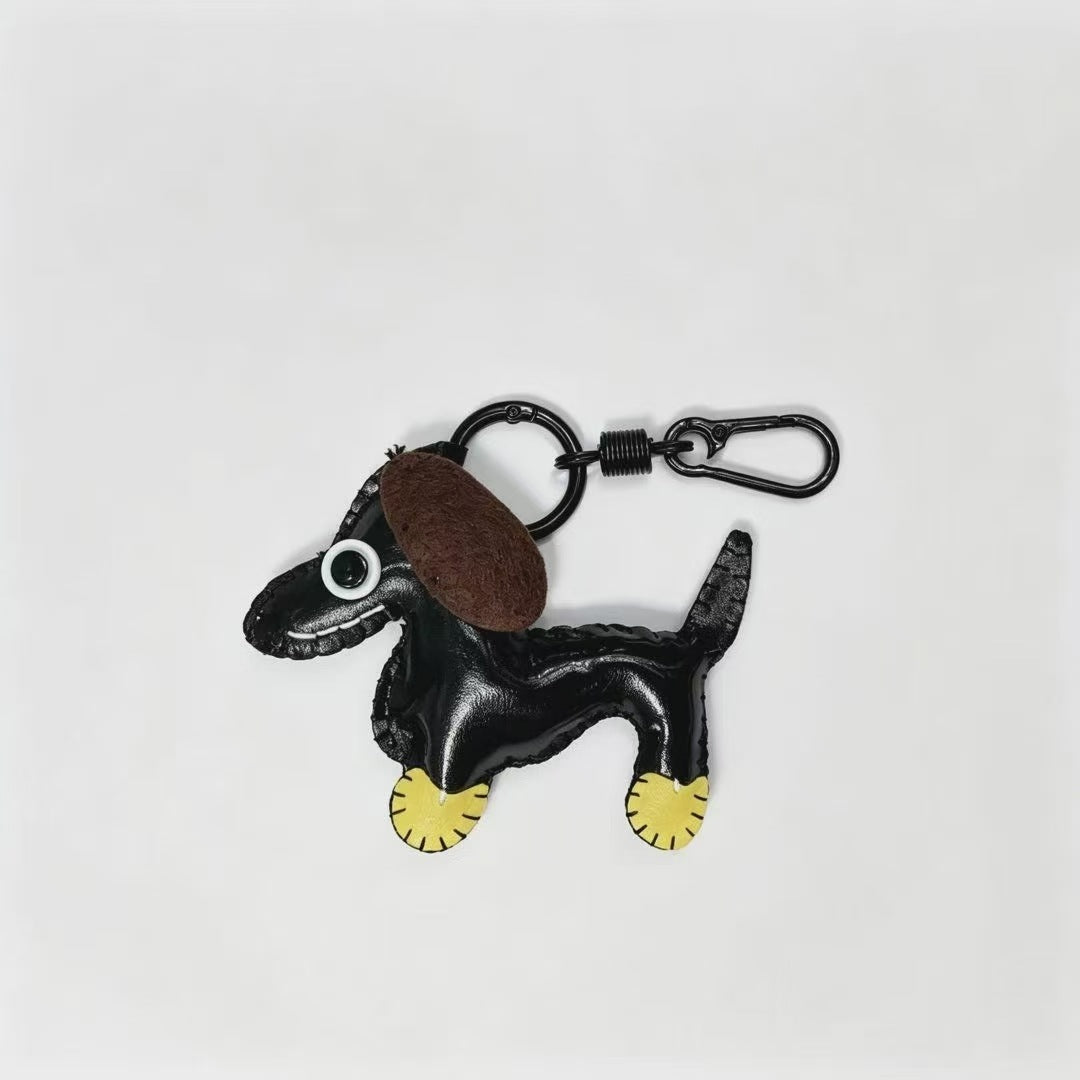 Dyed Black PU Leather Key Chain Featuring Durable Design And Stylish Finish