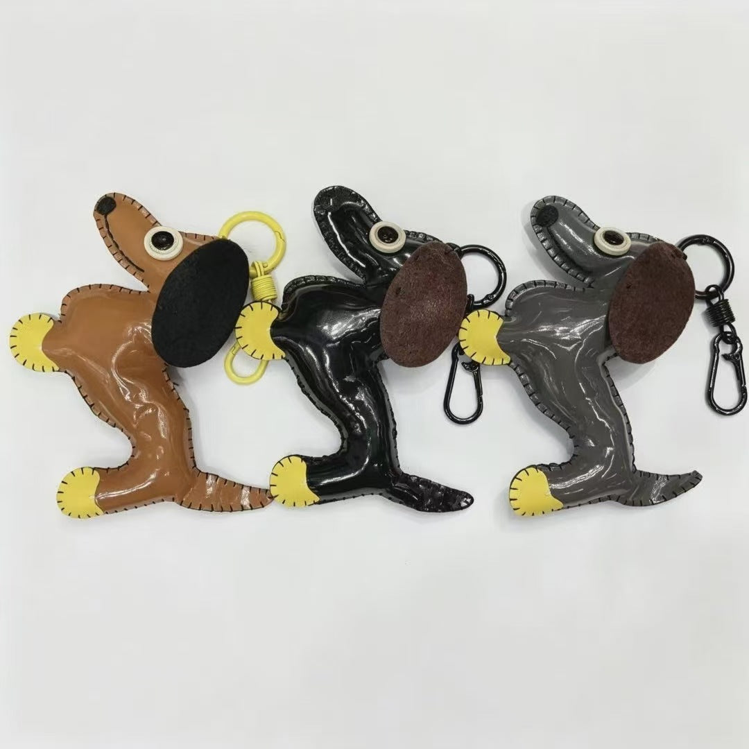 Dyed Black Key Chain Featuring Durable PU Leather Material